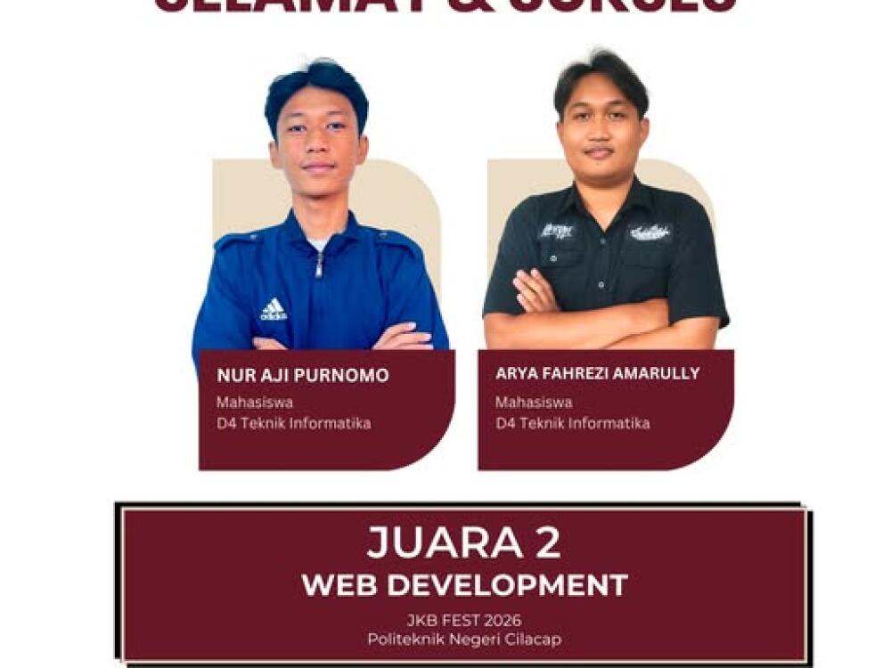Juara 2 nasional web development competition JKB Fest 2026